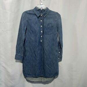 J. Crew Denim Chambray Dress |Cotton Linen Long Sleeves Women's Sz 4